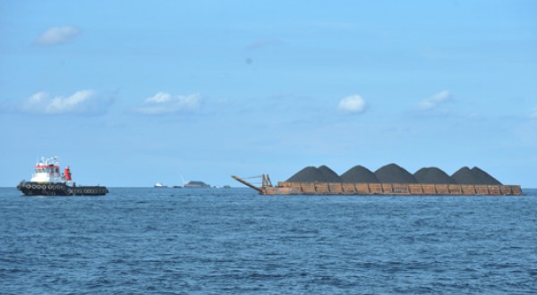 Barging (300ft) to Muara Jawa 30 NM, to Muara Berau 65 NM